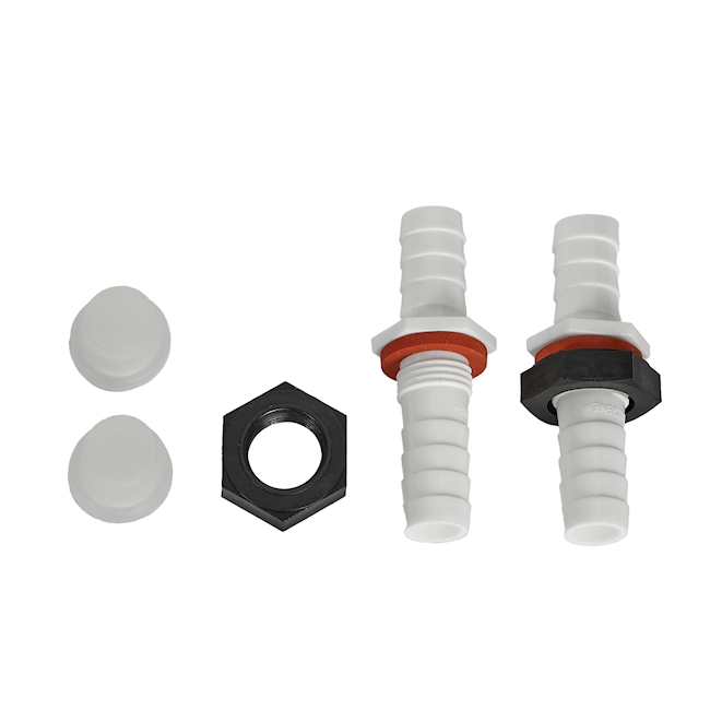 Barbed Bulkhead Fitting, PP 1/4 inch